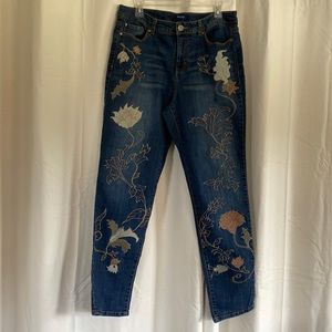 Bandolino embroidered blue jeans. Size 12 average.  Inseam approx 29 1/2”